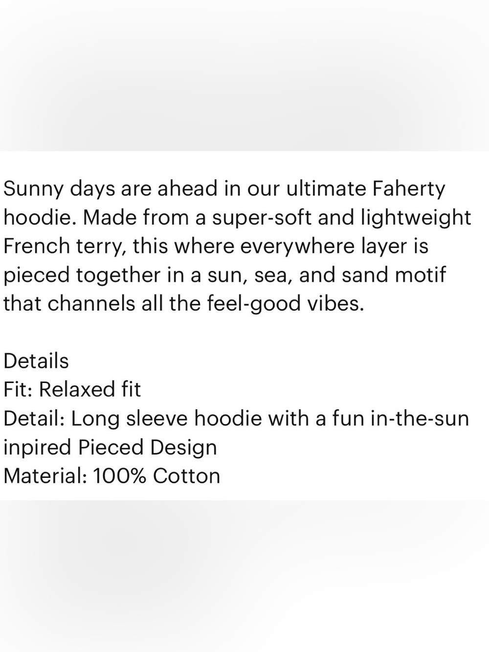 Faherty Soleil Hoodie Maroon Banner Colorway Size XS - Picture 11 of 13